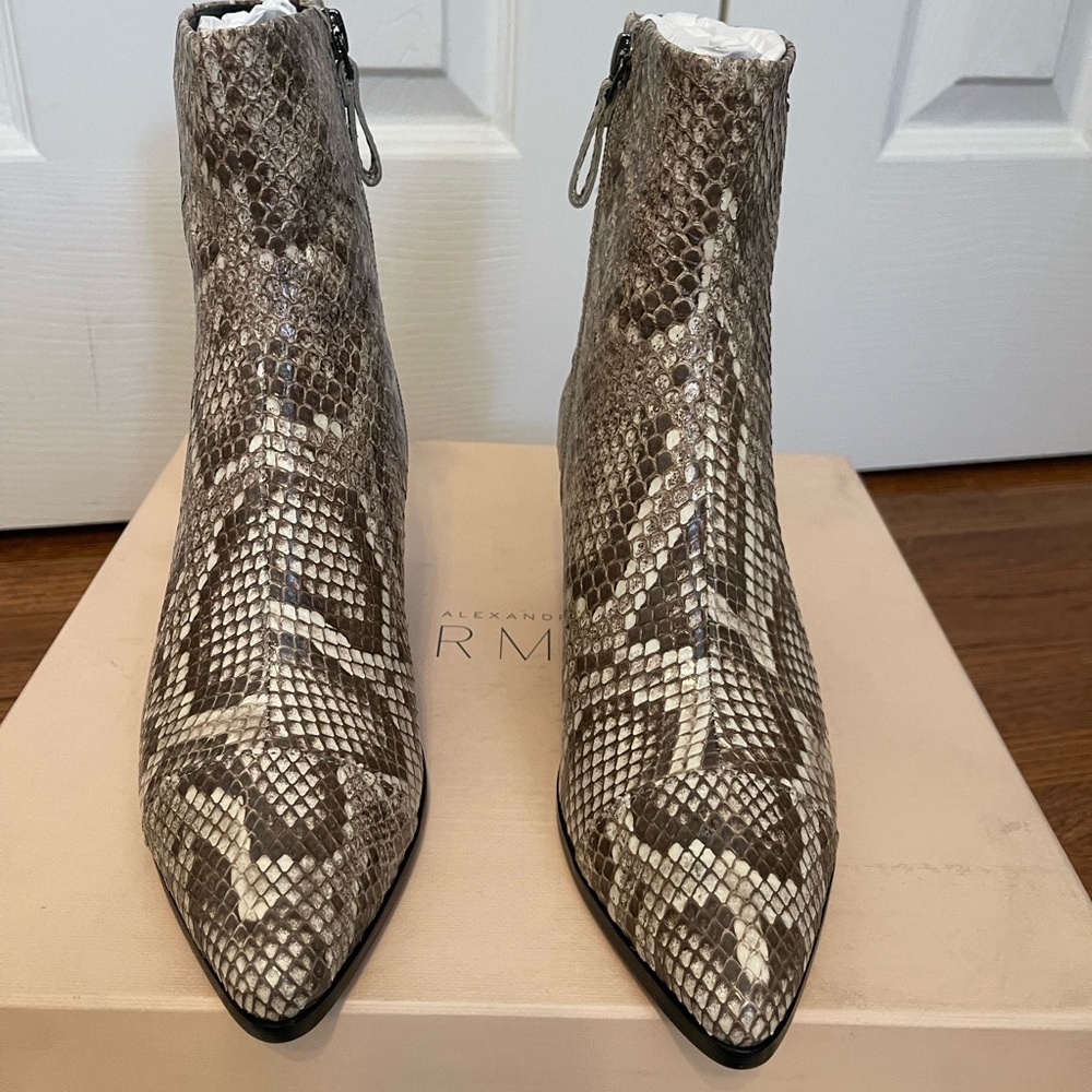 Alexandre Birman Python Pattern Ankle Boots - Tan - Picture 6 of 12